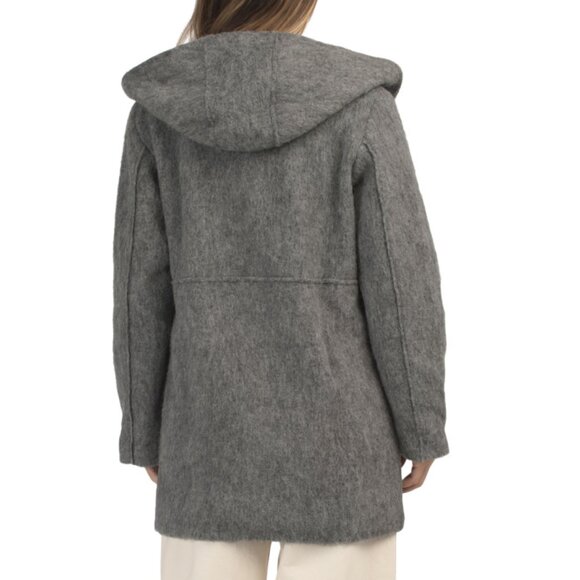 MAGARI Grey Made In Italy Wool Blend Hooded Coat - Picture 2 of 2